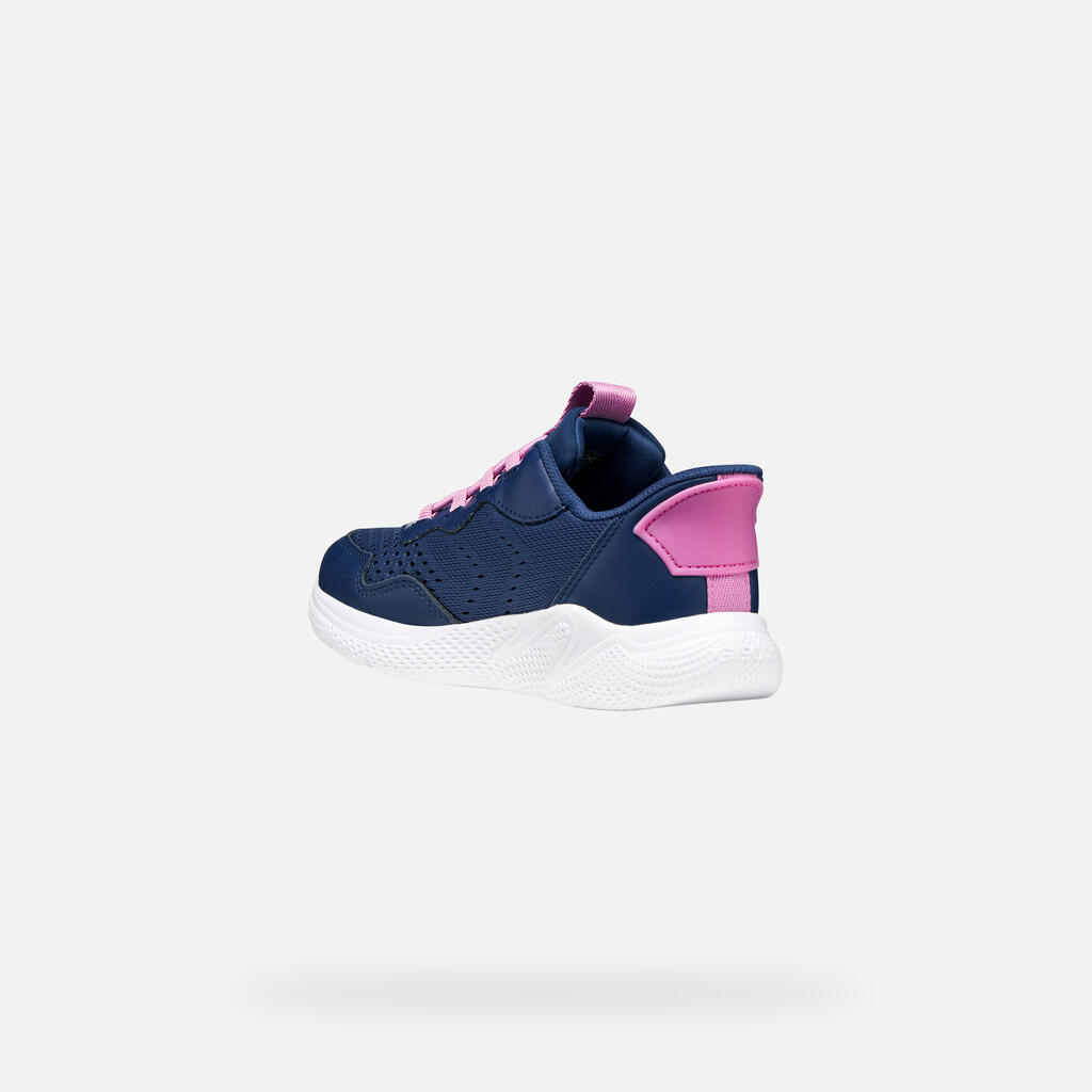 Baskets Fille J SPRINTYE FAST IN GIRL Bleu Roi Foncé/Rose Foncé 4/7