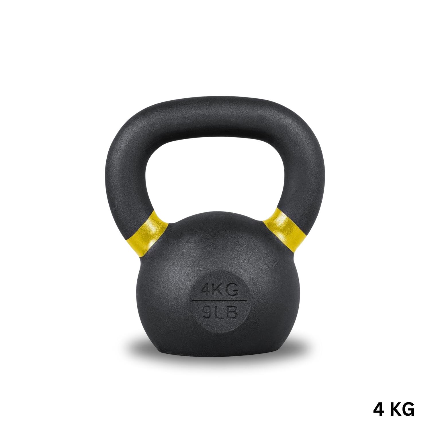 Kettlebell Dumbbell with Handle, Matte Black, 4 KG. - Homefittools