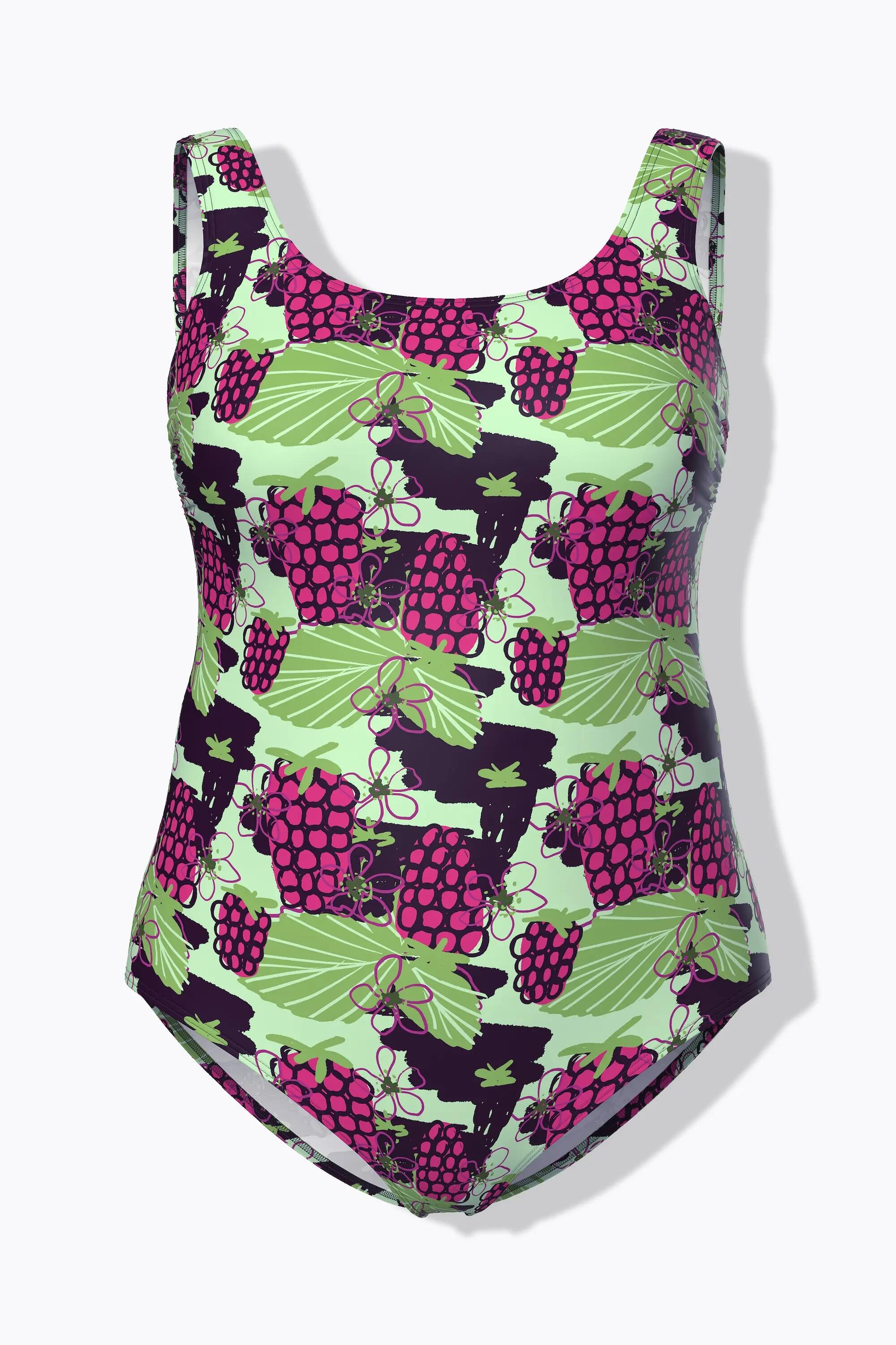 Femme Maillot de bain motif framboises décolleté rond sans bonnets souples 6/7