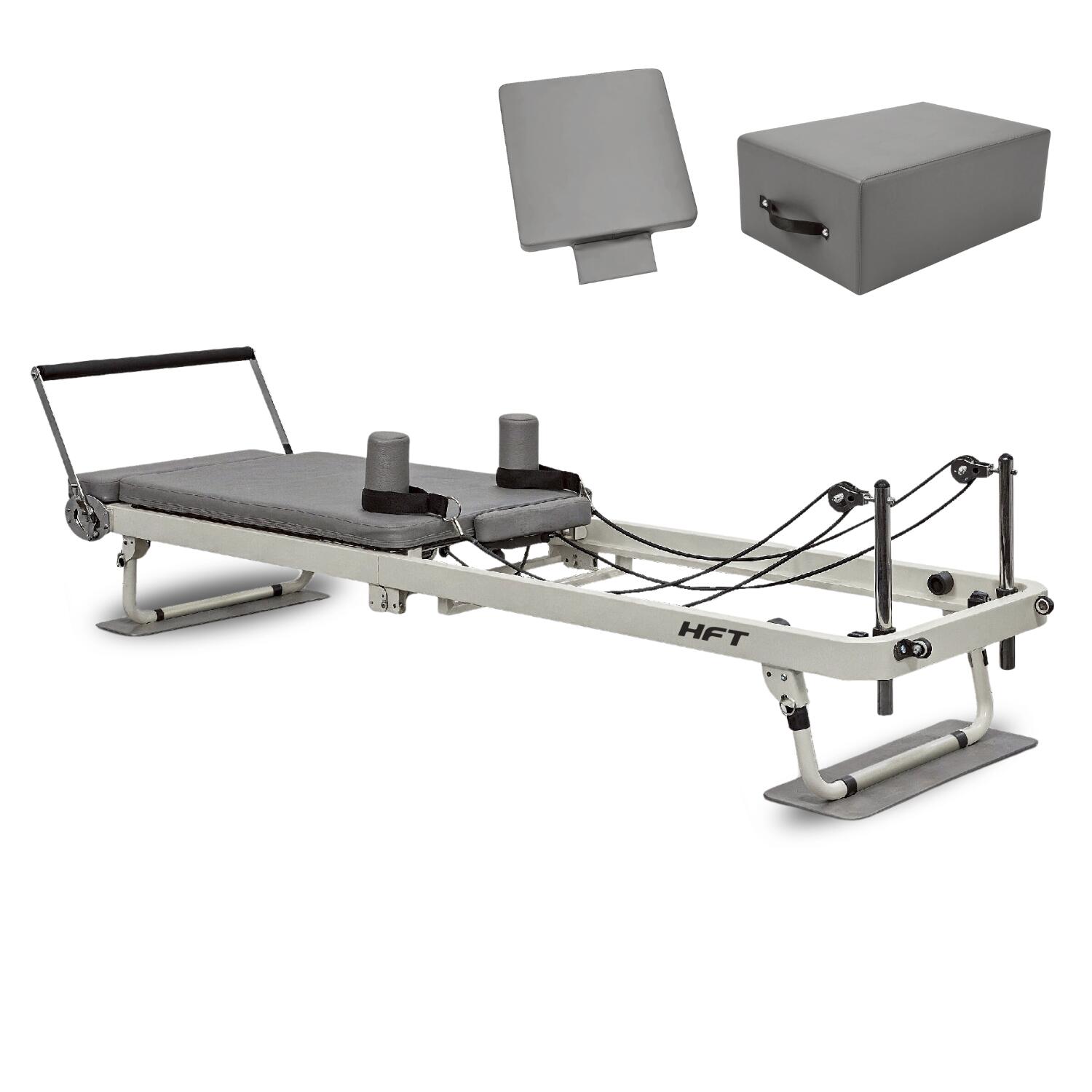 Foldable Pilates Reformer with Accessories, PRIME Model, Gray - Homefittools