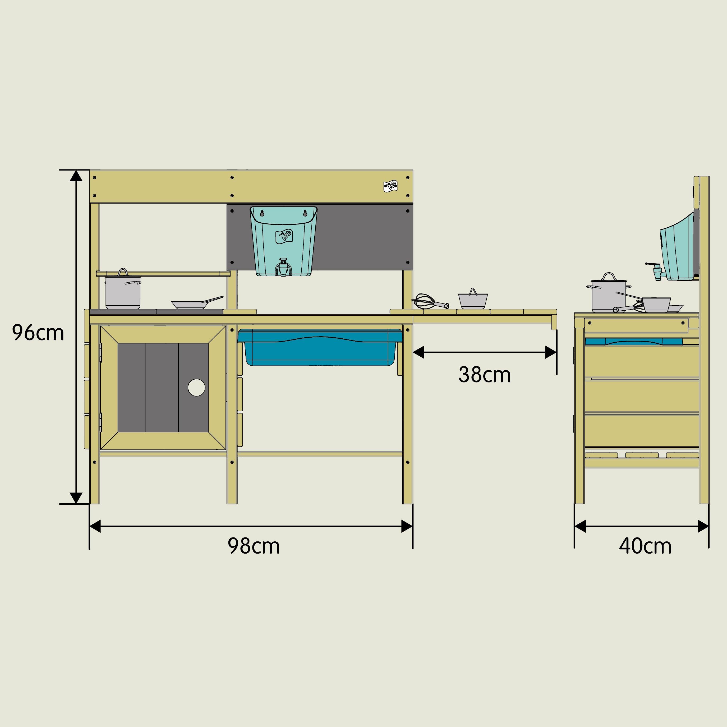 Buitenkeuken voor kinderen DELUXE bruin FSC® 5/5