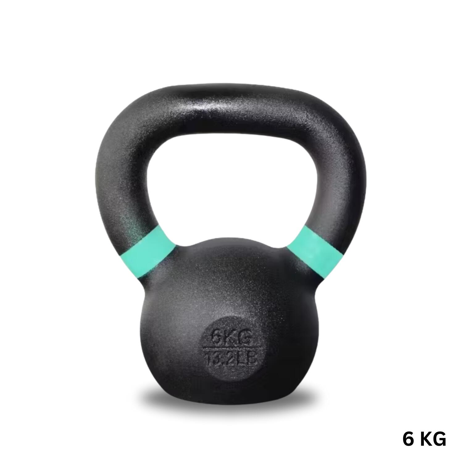 Kettlebell Dumbbell with Handle, Matte Black, 6 KG. - Homefittools
