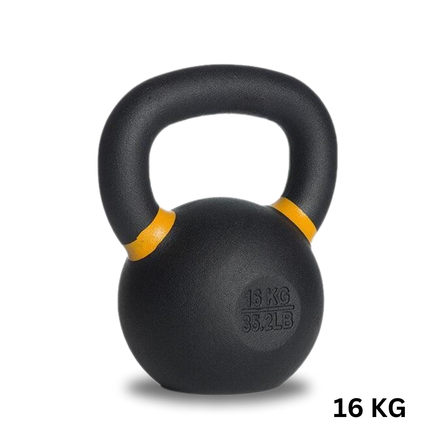 Kettlebell Dumbbell with Handle, Matte Black, 16 KG. - Homefittools