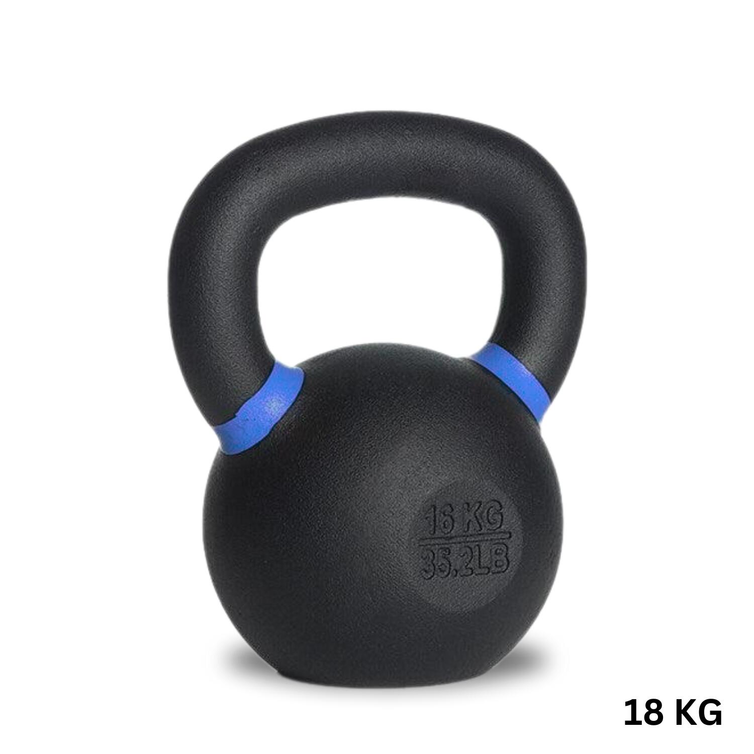 Kettlebell Dumbbell with Handle, Matte Black, 18 KG. - Homefittools
