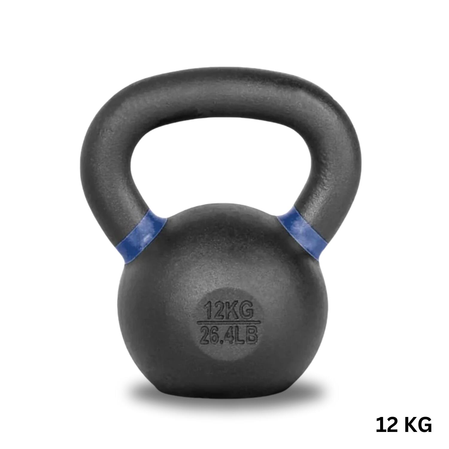 Kettlebell Dumbbell with Handle, Matte Black, 12 KG. - Homefittools