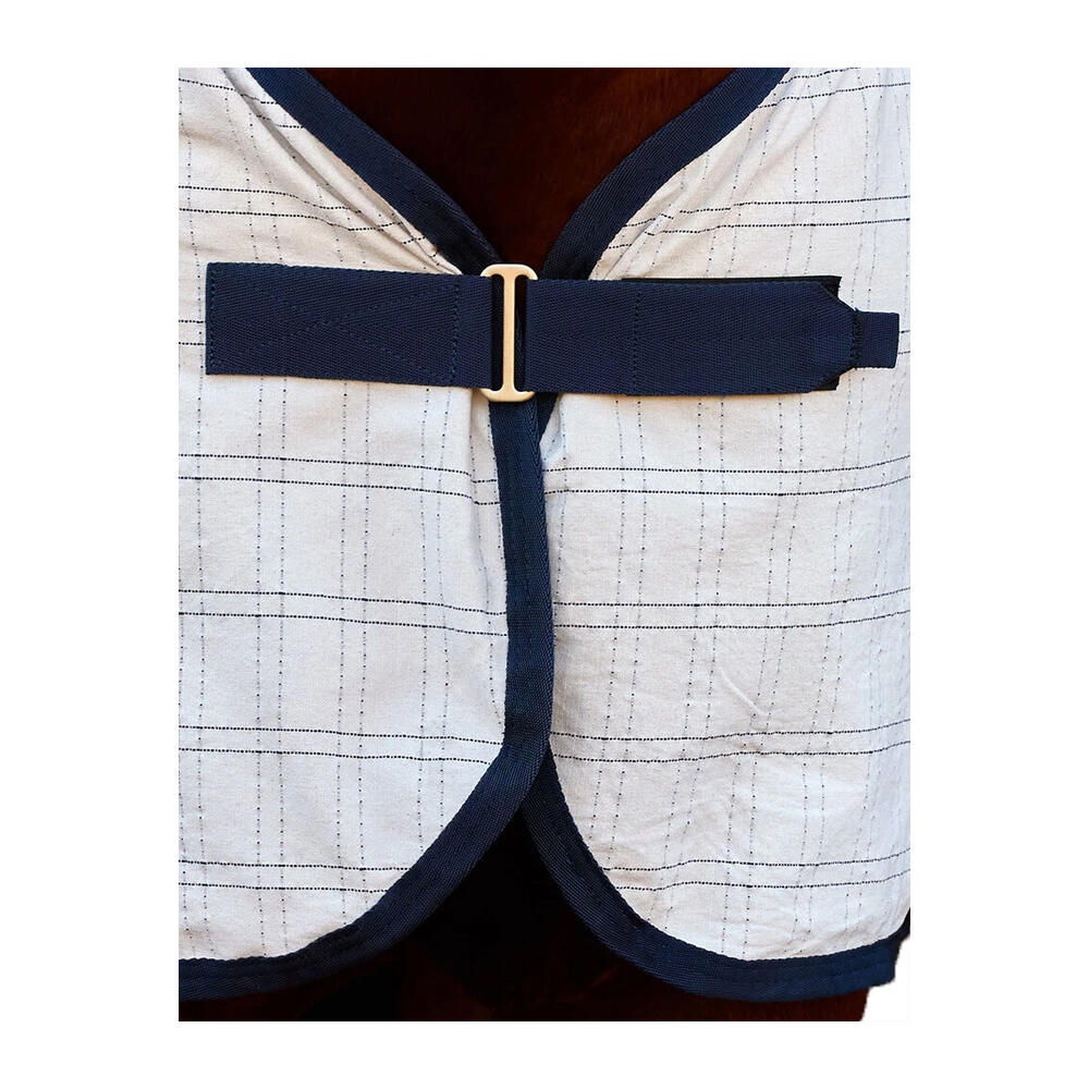 Comfitec StandardNeck Cotton Horse Under Rug (White/Navy) 3/4