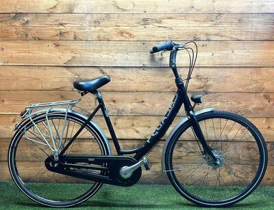 Pegasus stadsfiets zwart - tweedehands, nagekeken en volledig geserviced.