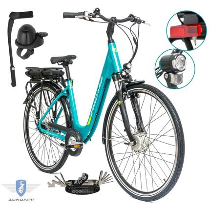 Rower Elektryczny Damski Miejski Koła 28" SHIMANO Nexus 250 W LCD Aplikacja