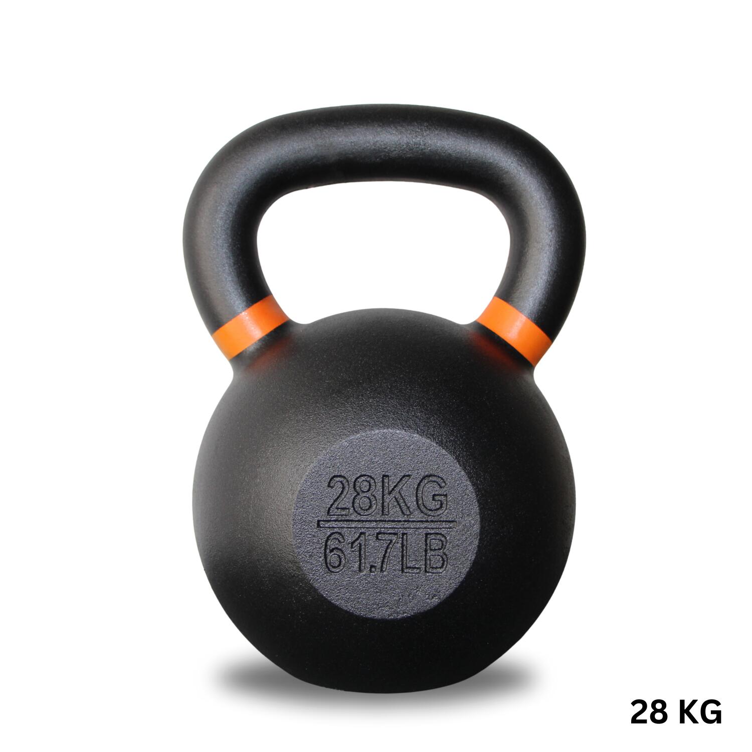 Kettlebell Dumbbell with Handle, Matte Black, 28 KG. - Homefittools