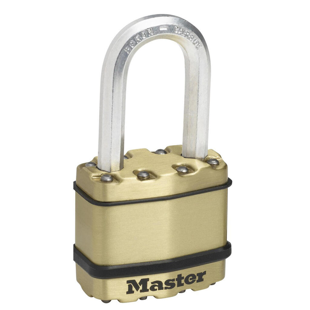 Heavy Duty Padlock [Key] [Laminated Steel / Brass Finish] [Weatherproof] [M]