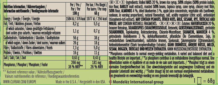 Barrita de avena 68gr Blueberry Crisp 3/3