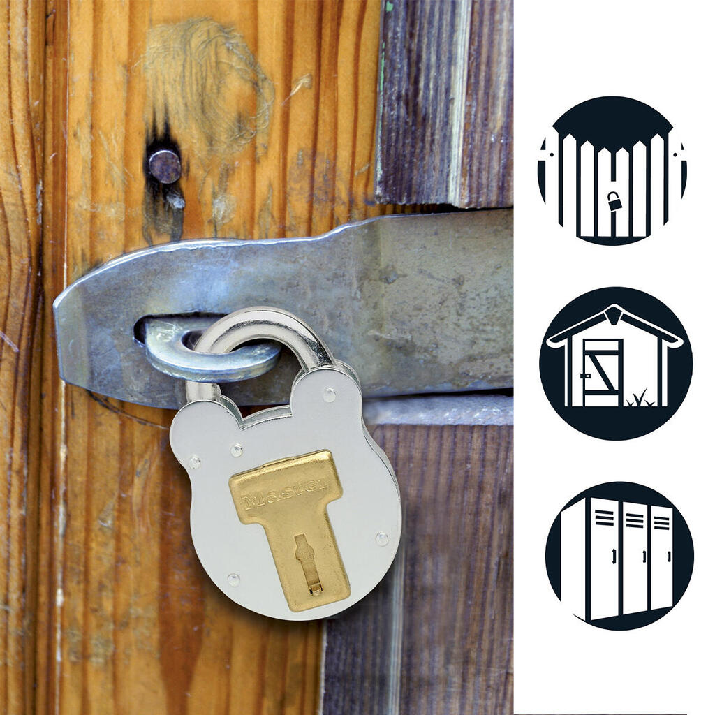 2750EURD Vintage Design Padlock, Grey, 8,7 x 5 x 1,3 cm