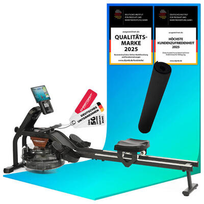 Roeimachine met waterweerstand - verhoogde zitting tot 120 kg incl. mat - garda