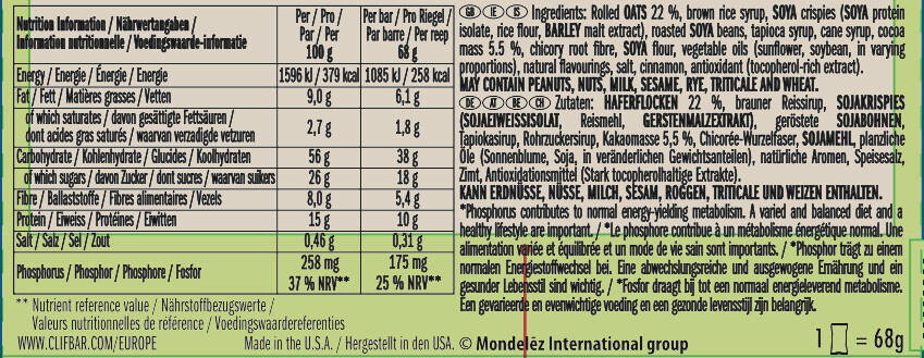 Barres énergétiques - Clif Bar - Pépites de Chocolat 3/3