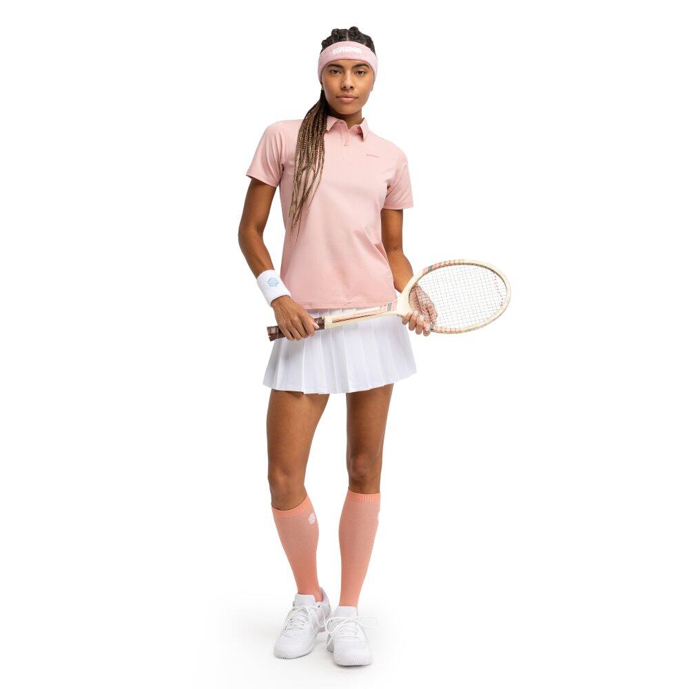 Polo piqué de tennis femme Court Pink Rose 3/7