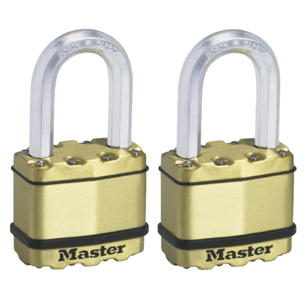 Heavy Duty Padlock [Key] [Laminated Steel / Brass Finish] [Weatherproof] [M]