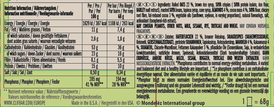 Barres énergétiques - Clif Bar - Fondant au Chocolat et Amandes 3/3