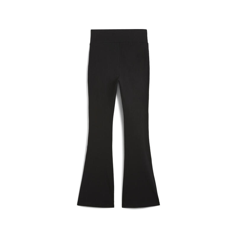 Colanți femei talie înaltă, croială evazată Essentials, negru PUMA