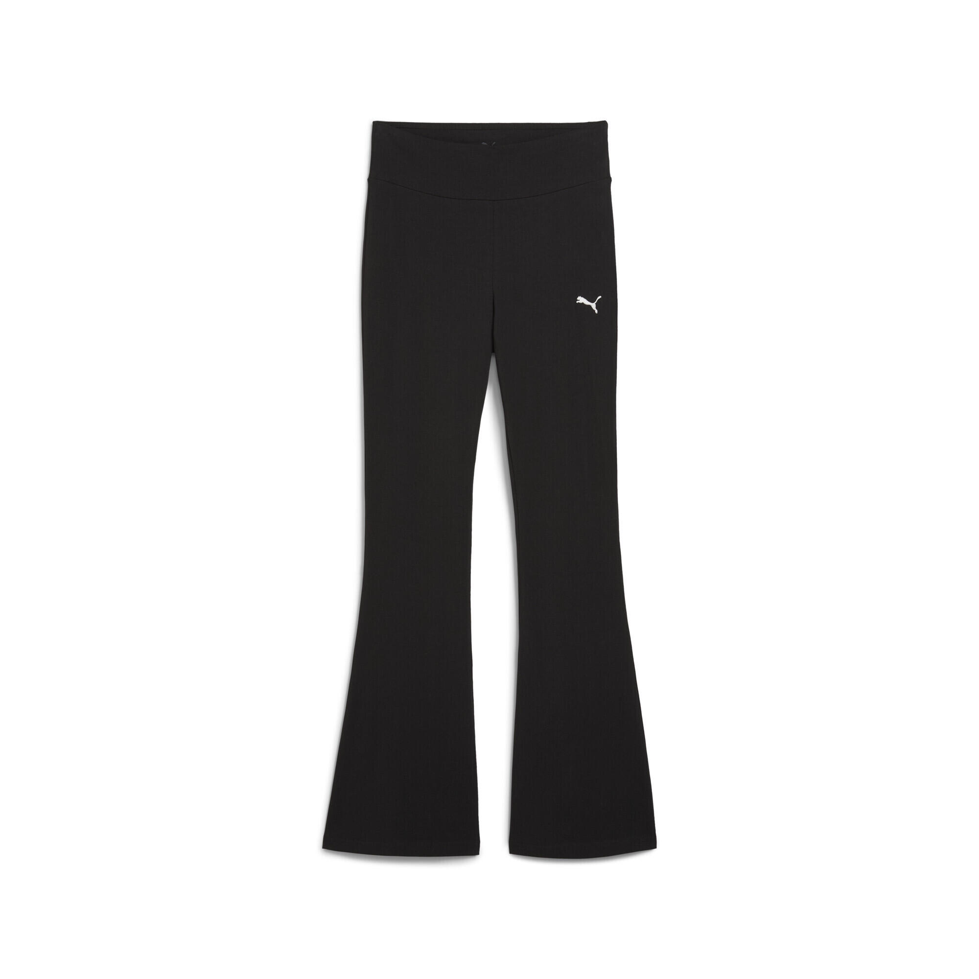 Colanți femei talie înaltă, croială evazată Essentials, negru PUMA