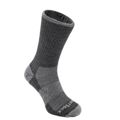 Wrightsock escape merino crew - vuurrood/grijs - dubbellaags anti-blaar sokken