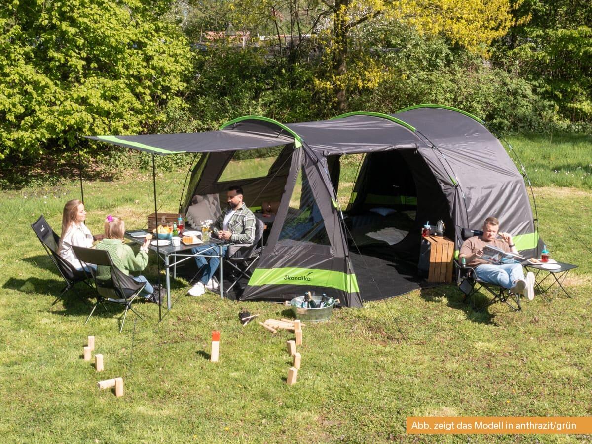 Tente tunnel Kambo 6 - Tente Camping 6 personnes - 1 cabine sombre - 3 entrées 4/8