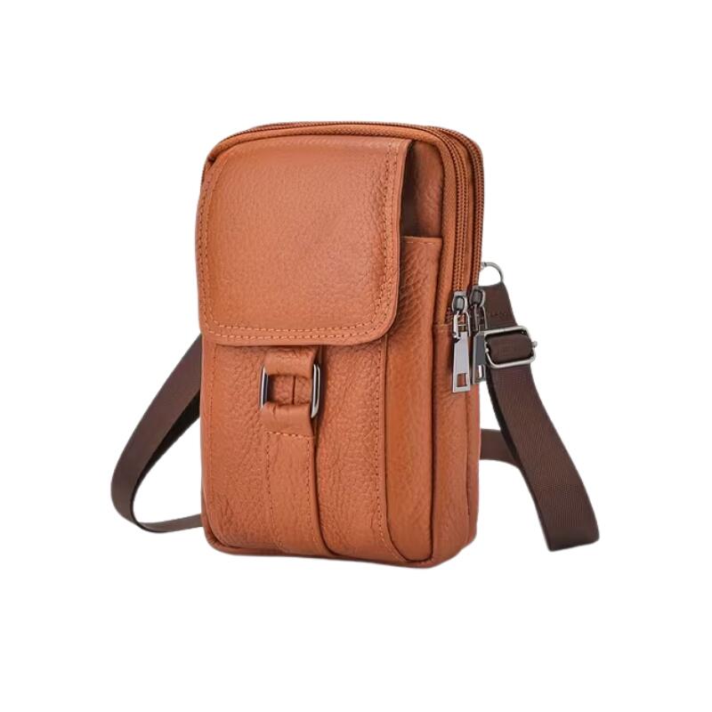 NNETM Waist Bag Cowhide Belt Hanging Pack