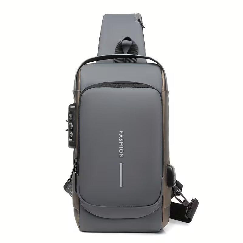 NNETM Mens Anti-Theft Password Lock Chest Bag