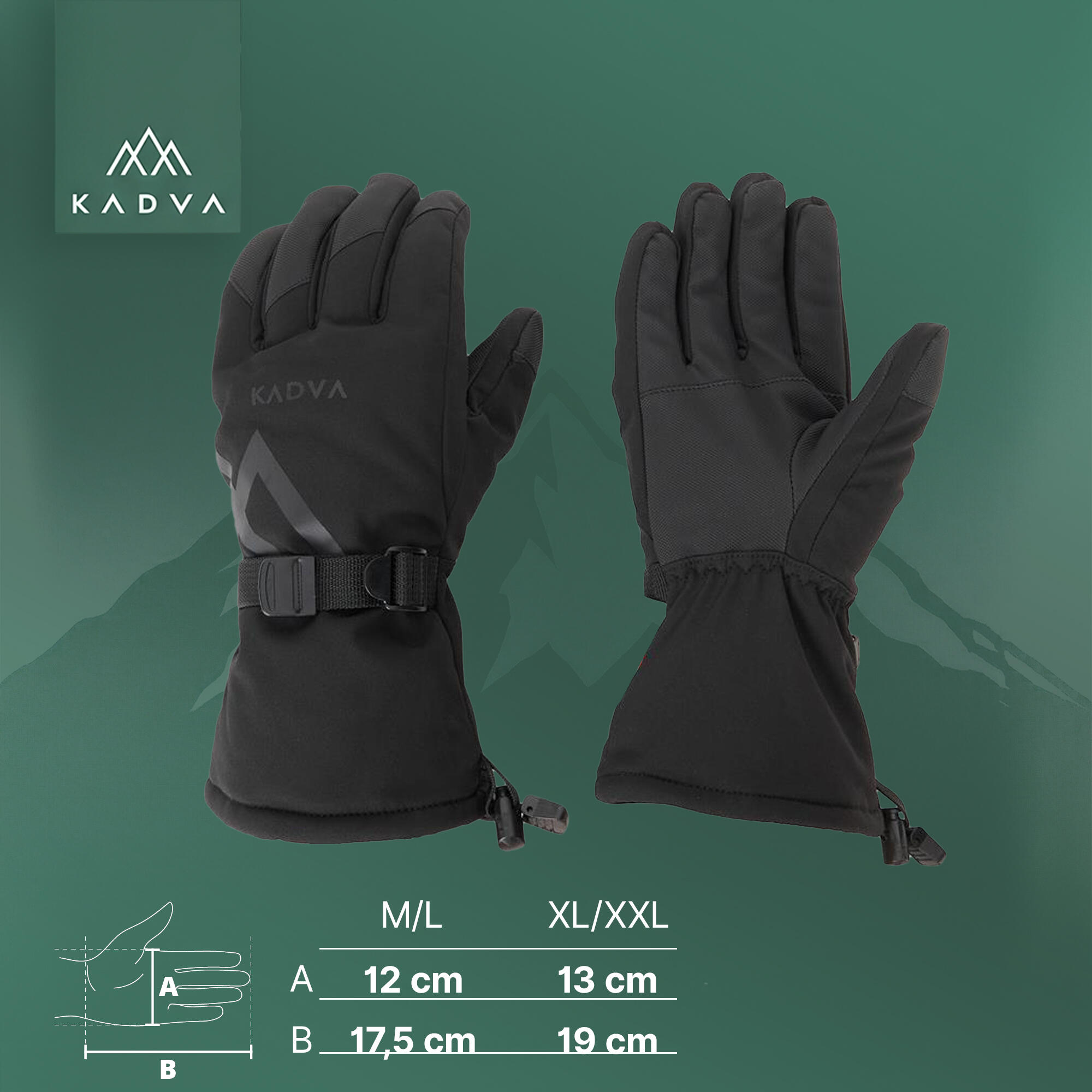 Guanti da sci da uomo KADVA Mountain Flow 3M Thinsulate 2/6