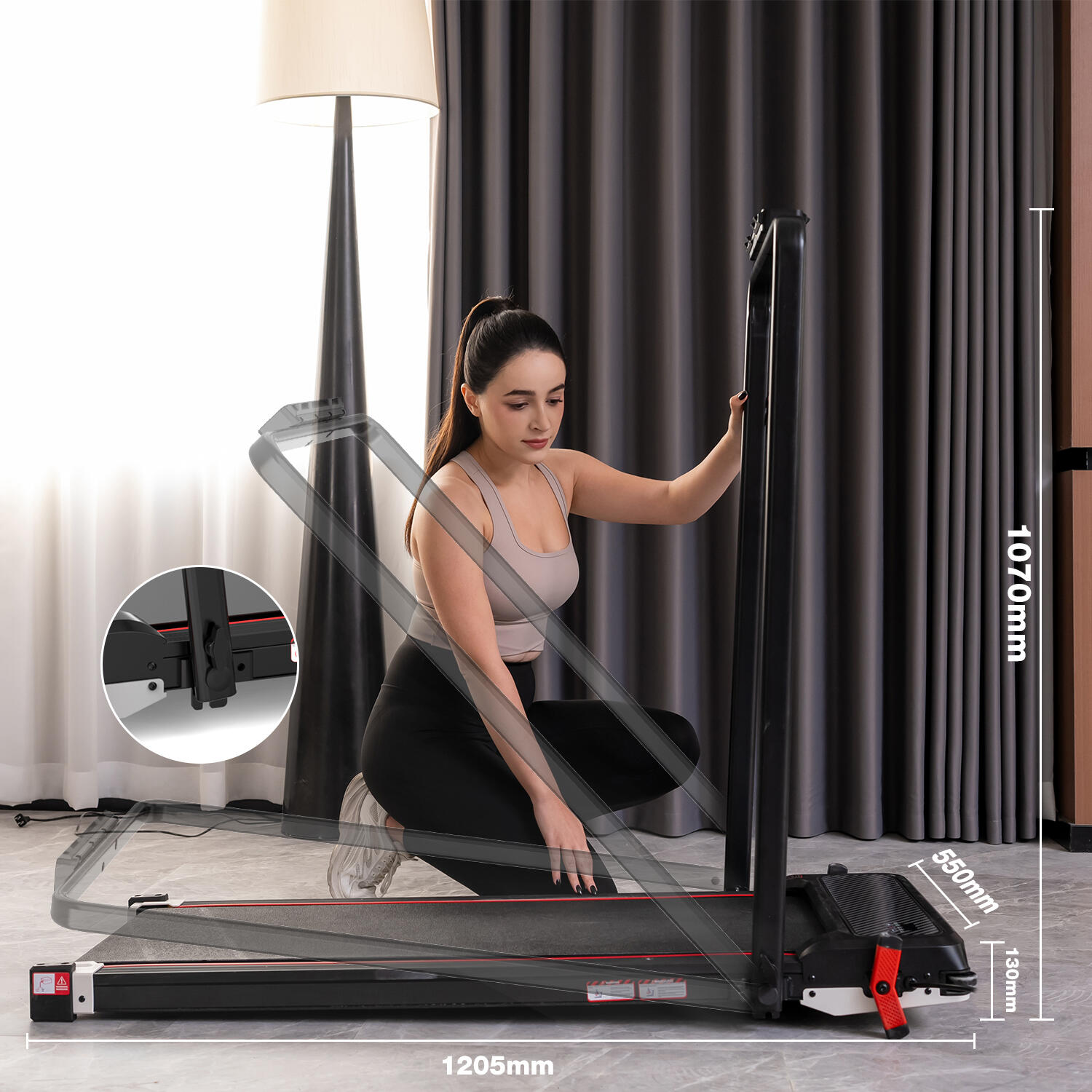 Folding and Incline Treadmill-6%.NB8, 550W, 6.0km/h, Remote Control. Home/Office 2/6
