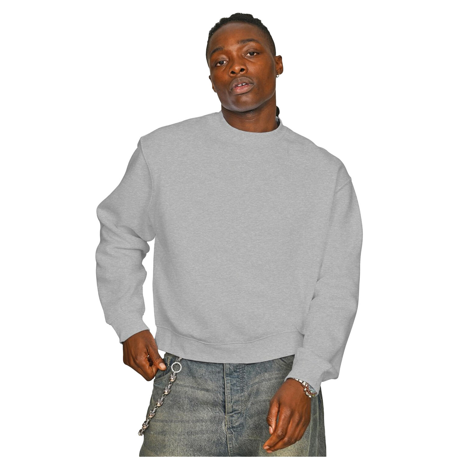 Casual Classics Unisex Adult Premium Combed Cotton Extended Neckline Boxy