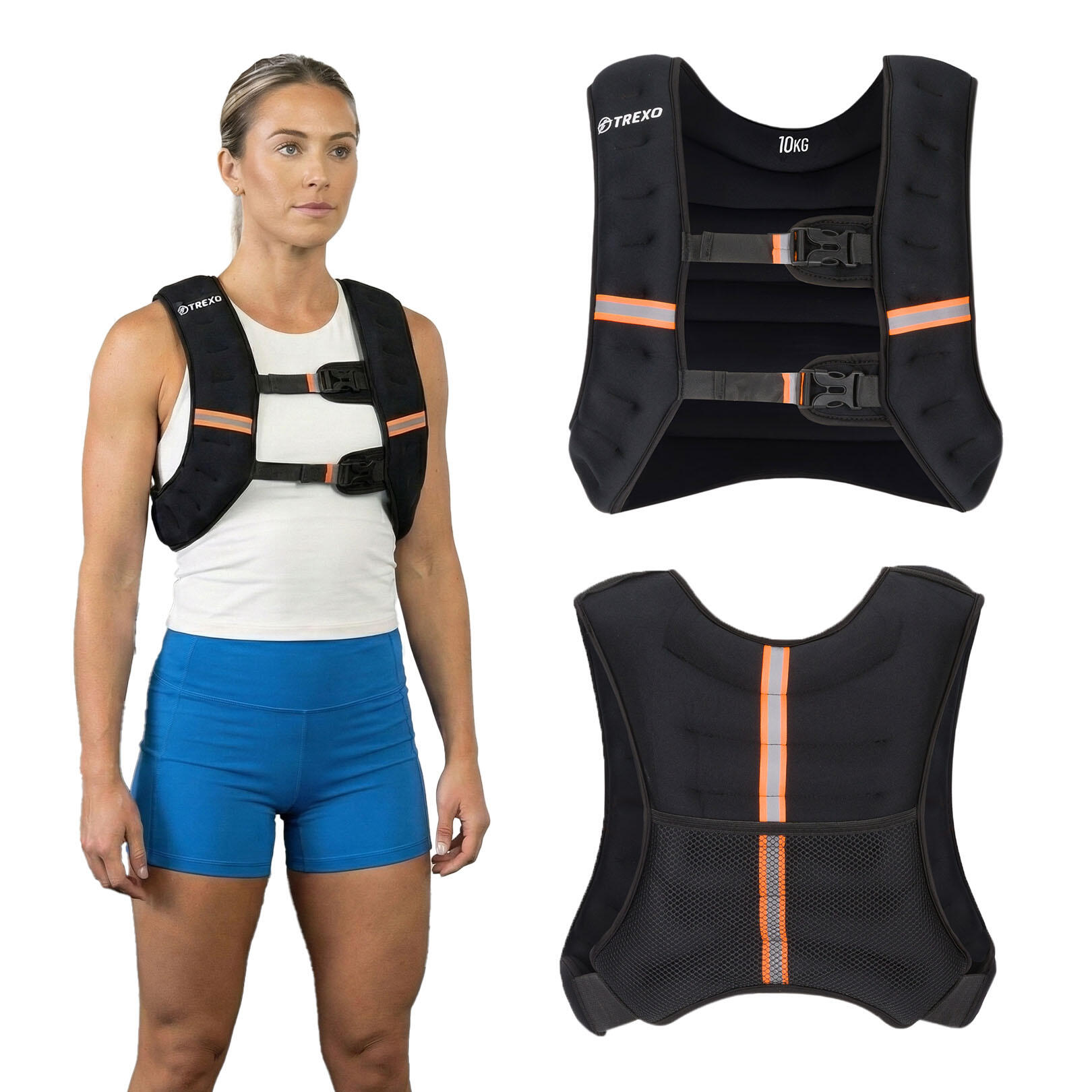 Trexo - Gilet D'Entraînement Lesté Xtrexo Wv-10 - Gilet Lesté - Noir - Decathlon