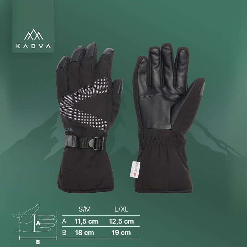 Mănuși de schi KADVA Mountain Flow Pro piele 3M Thinsulate