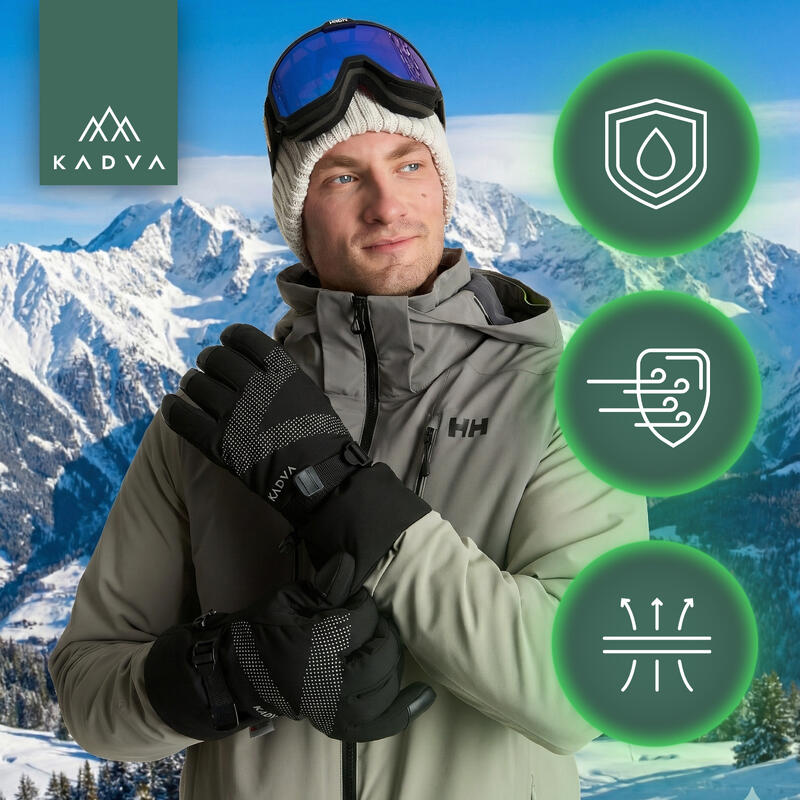 Mănuși de schi KADVA Mountain Flow Pro piele 3M Thinsulate