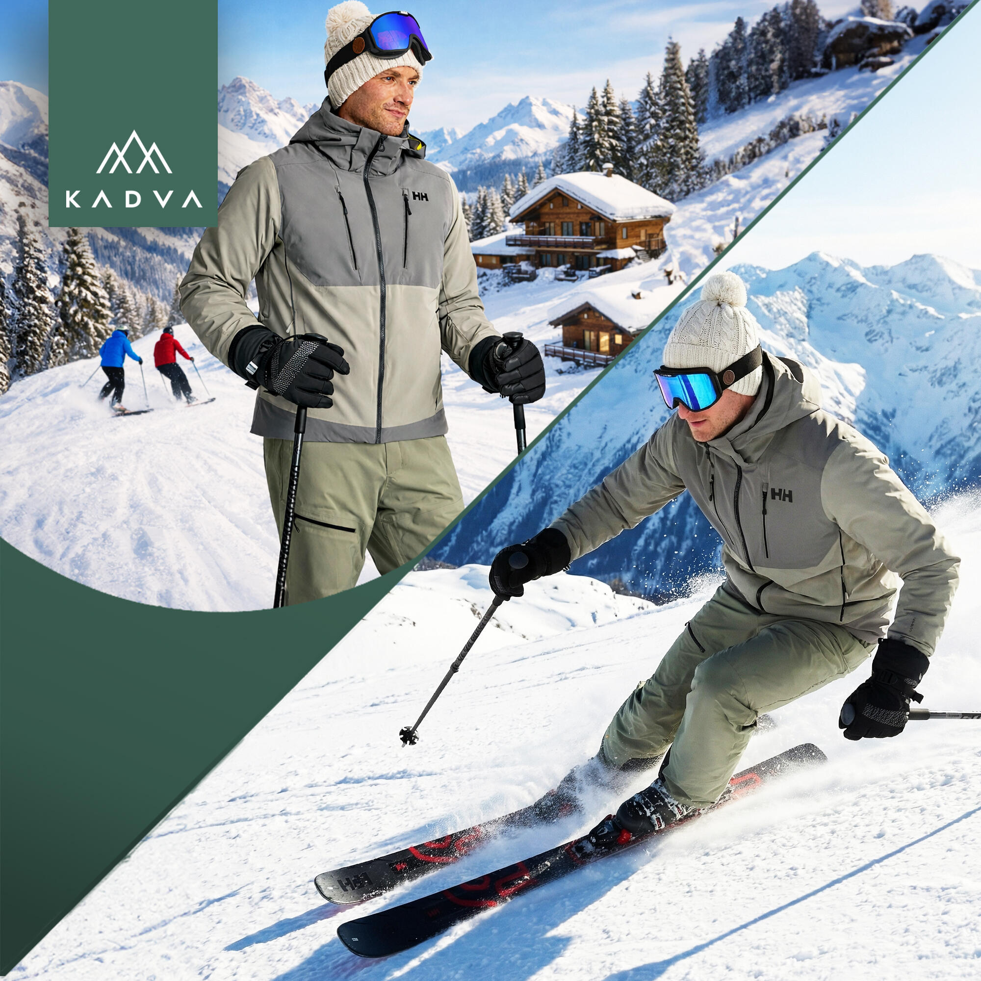 Luvas de esqui KADVA Mountain Flow Pro couro 3M Thinsulate 6/7