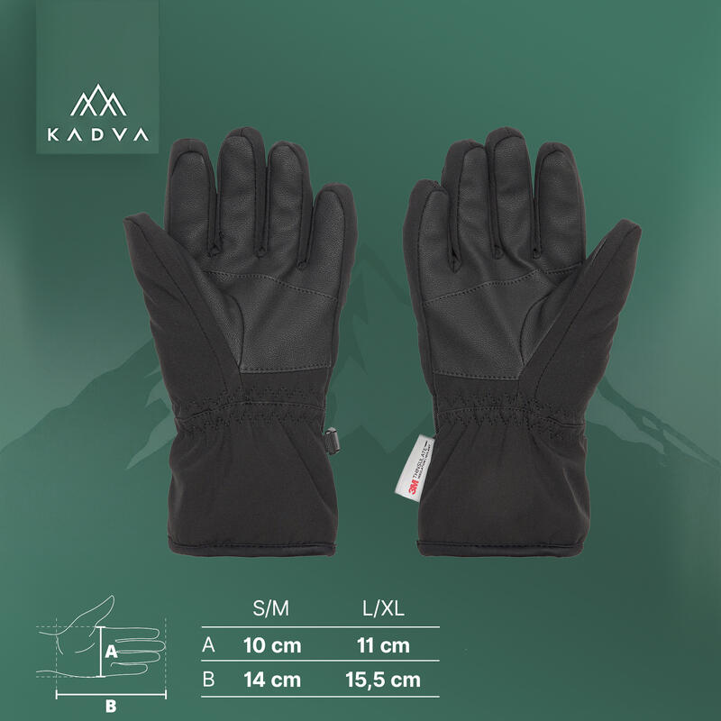 Mănuși pentru copii KADVA Mountain Flow negru