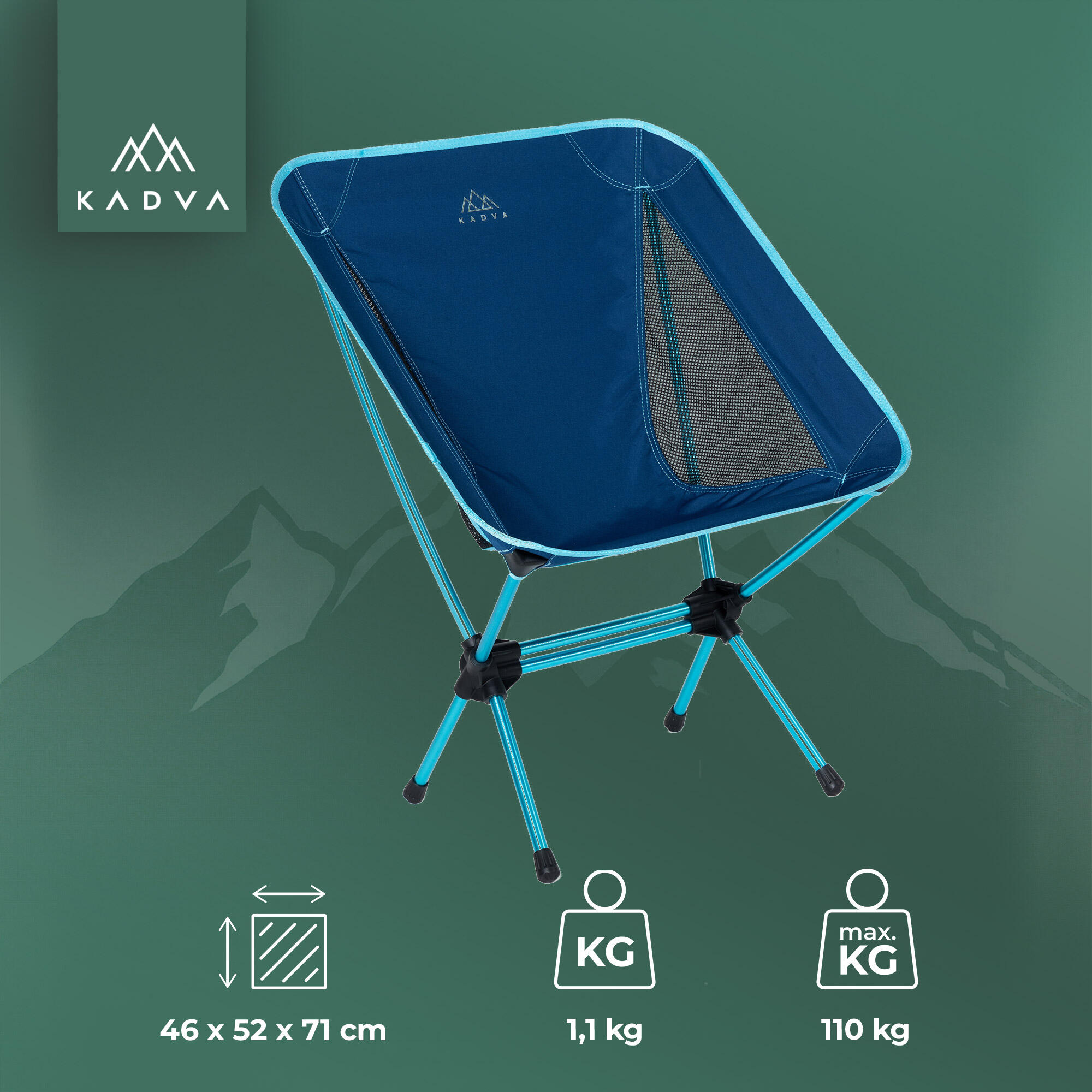 Cadeira de acampamento baixa KADVA Sego 2/7