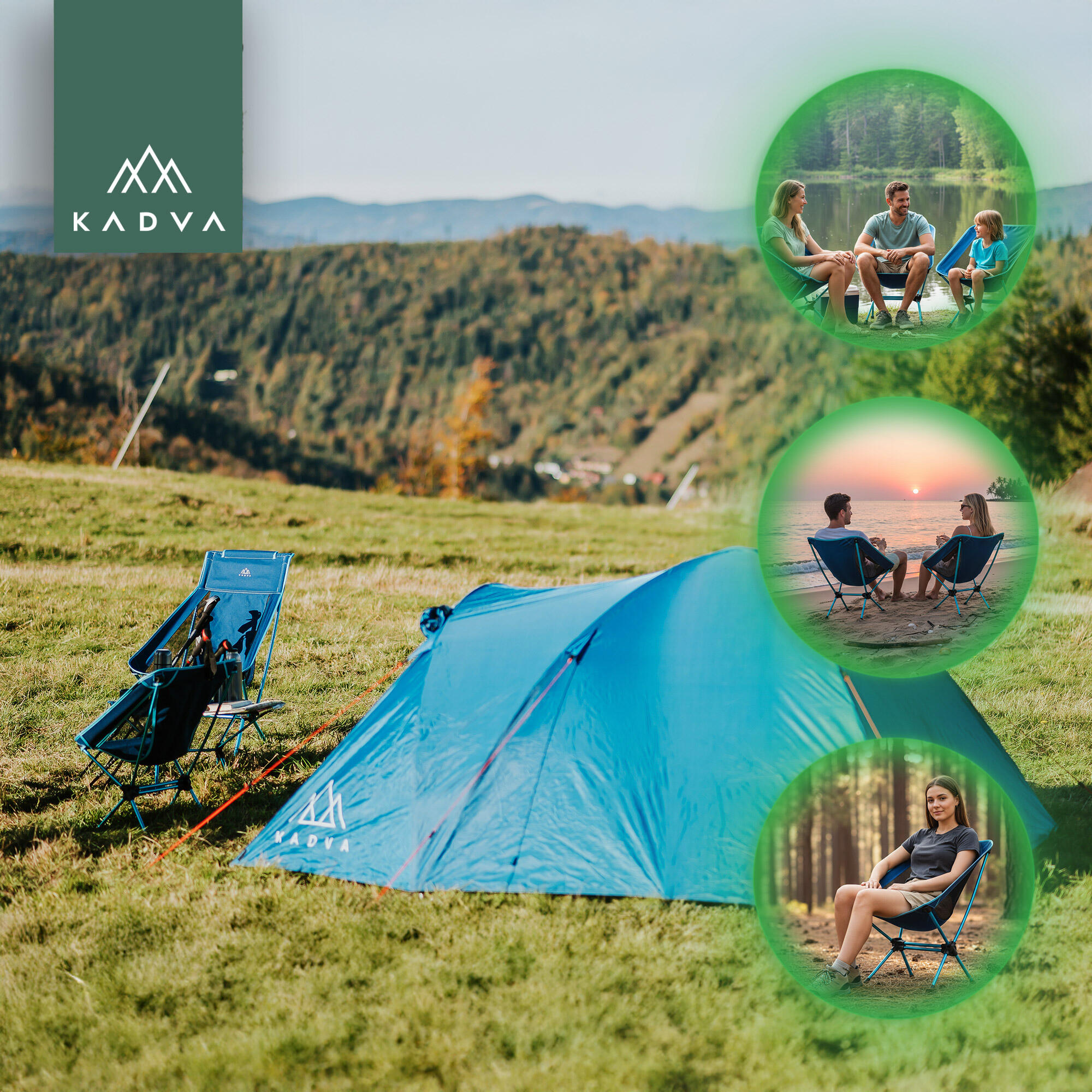 Cadeira de acampamento baixa KADVA Sego 4/7