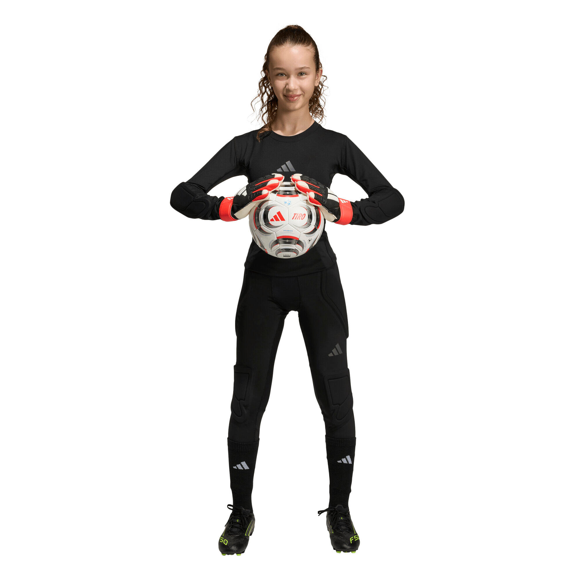 Legginsy bramkarskie dziecięce adidas Padded Baselayer Long Tight 4/7