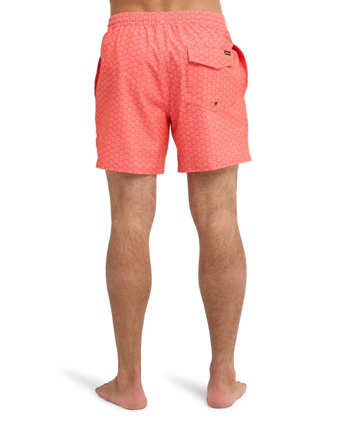 Short de bain STRETCH PRINTED VOLLEY 16" Rose Homme 3/4