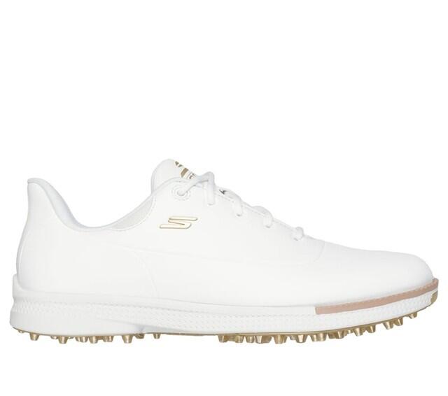 Chaussures de golf Skechers Go Golf Jasmine 2 GF pour femmes, blanches et dorées 1/3