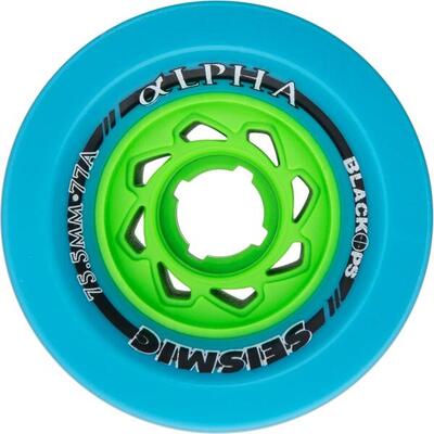 Wielen skate seismic wheels alpha 75.5x62.5mm 77a blauw zwartops whalph77abo