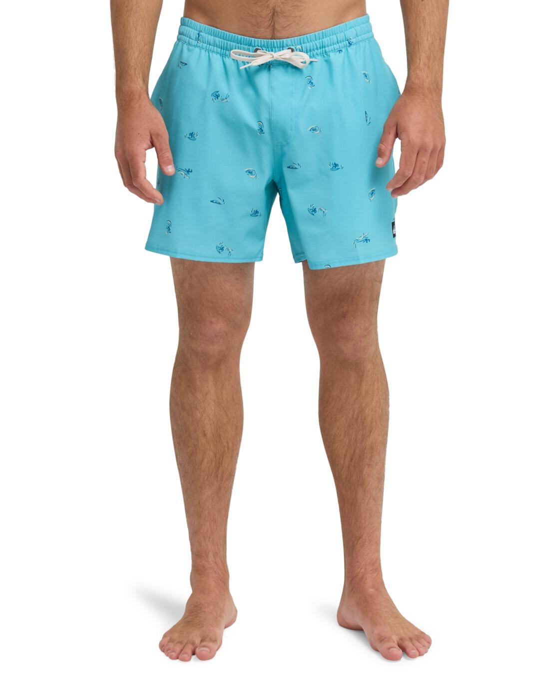 Schwimmshorts STRETCH PRINTED VOLLEY 16" Blau Herren 2/4