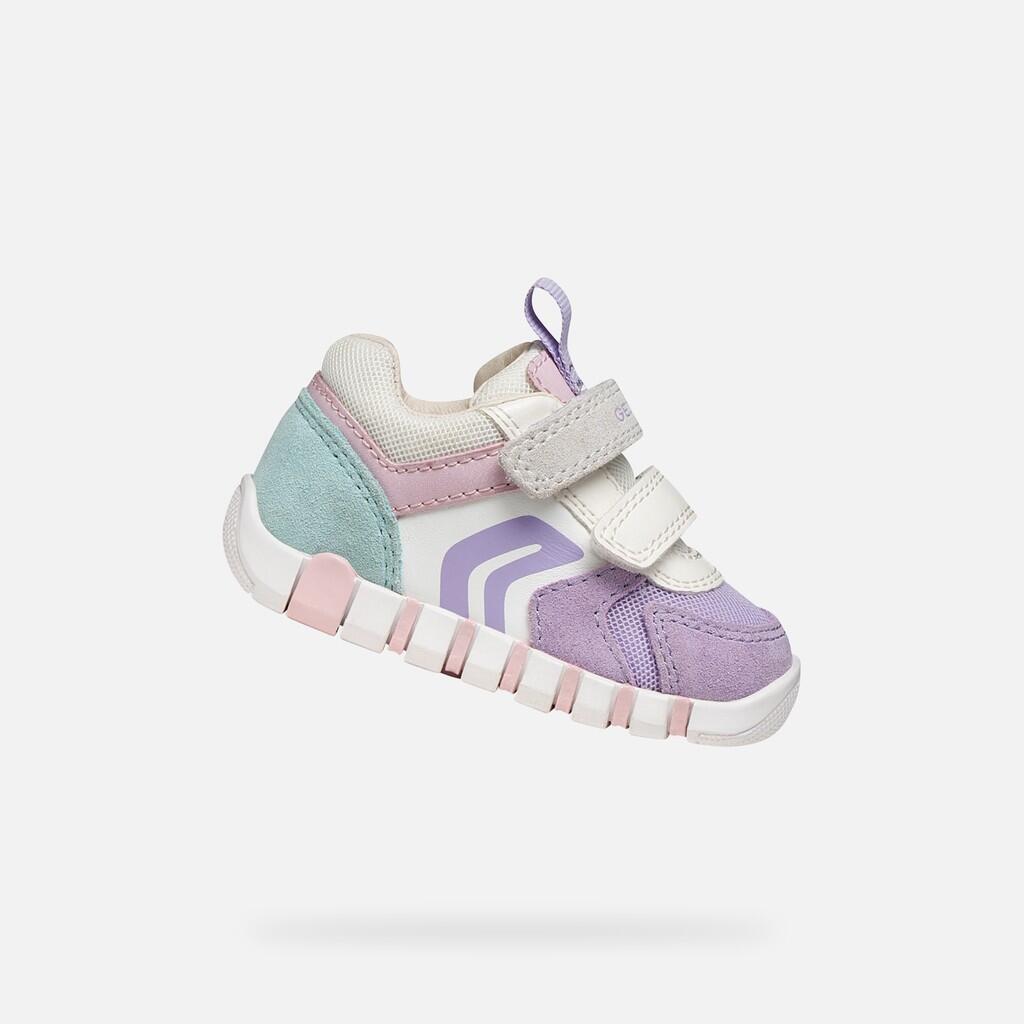 Geox - Premiers Pas Bébé Fille Iupidoo Baby Girl Lilas/blanc - Chaussures De Sport - Blanc|bleu - Decathlon
