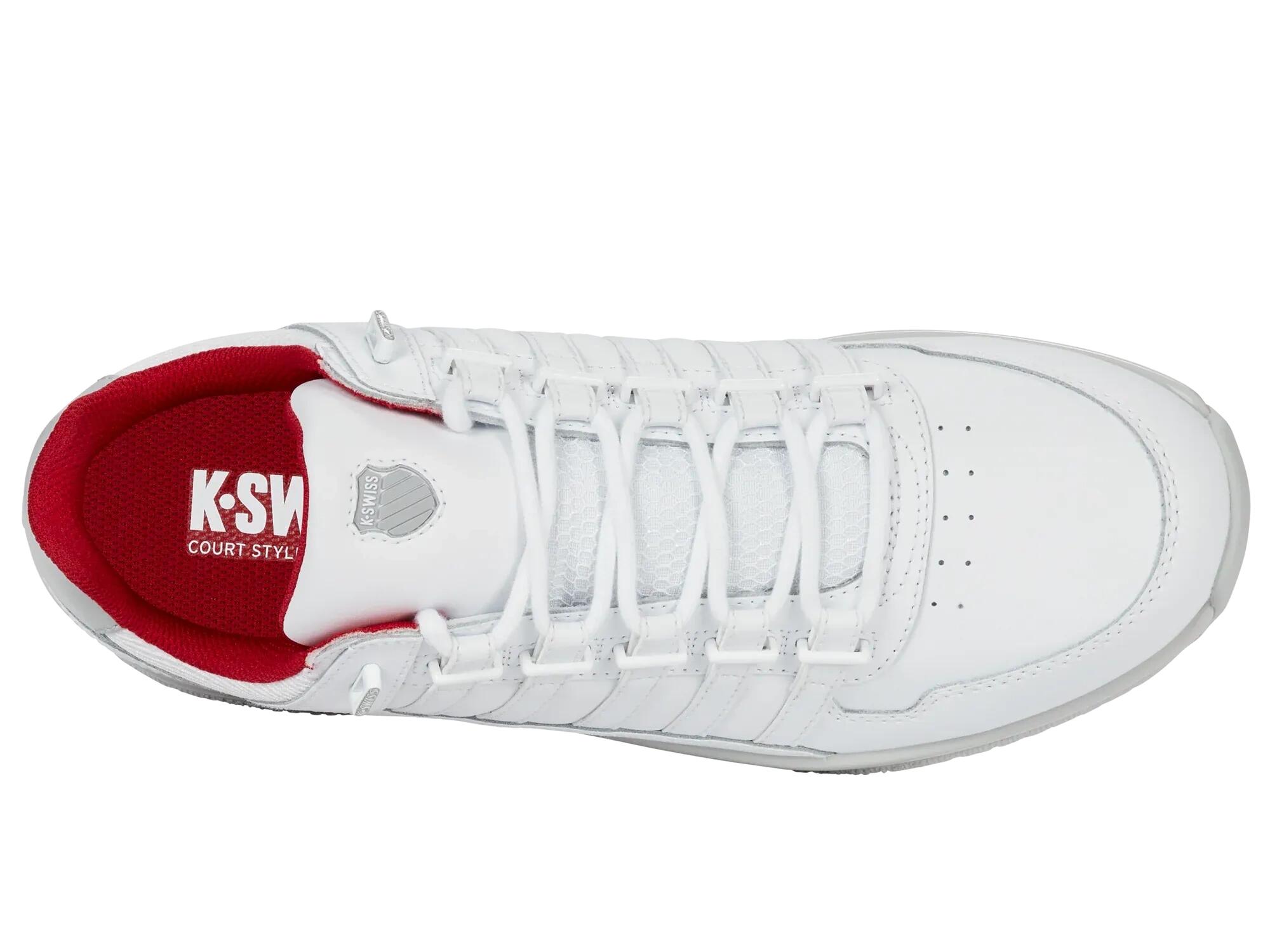 Zapatillas cómodas K-SWISS blancas con detalles Samba/gris-violeta, con cordones 2/4