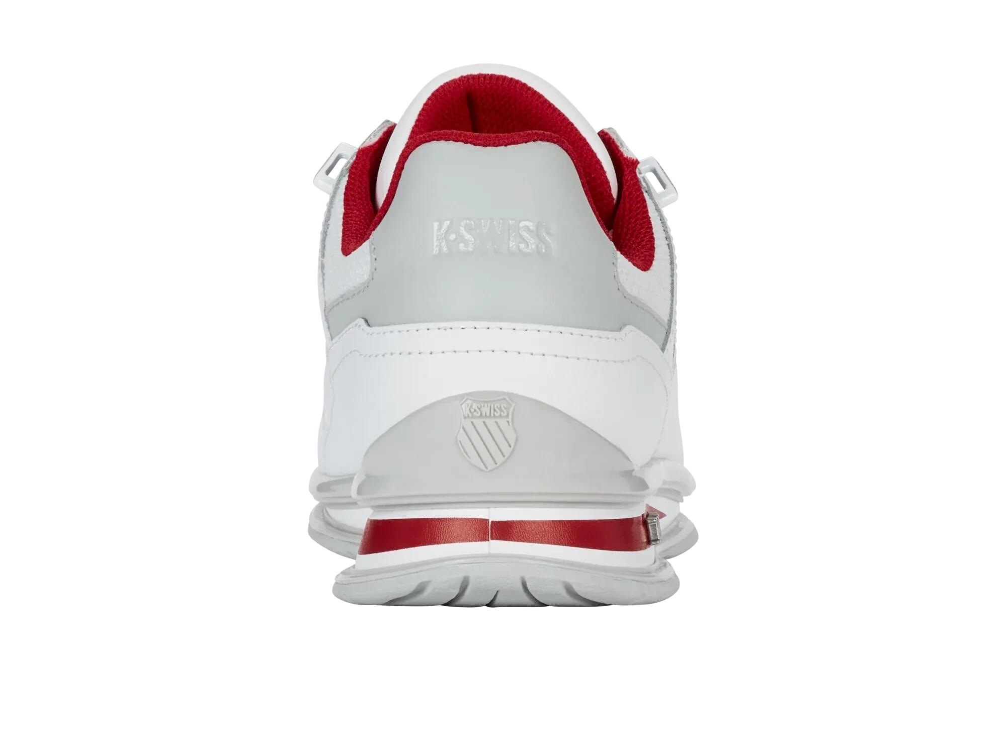 Zapatillas cómodas K-SWISS blancas con detalles Samba/gris-violeta, con cordones 4/4