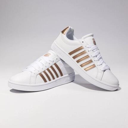 Sneakersy damskie sportowe K-Swiss COURT TIEBREAK białe buty z naturalnej skóry