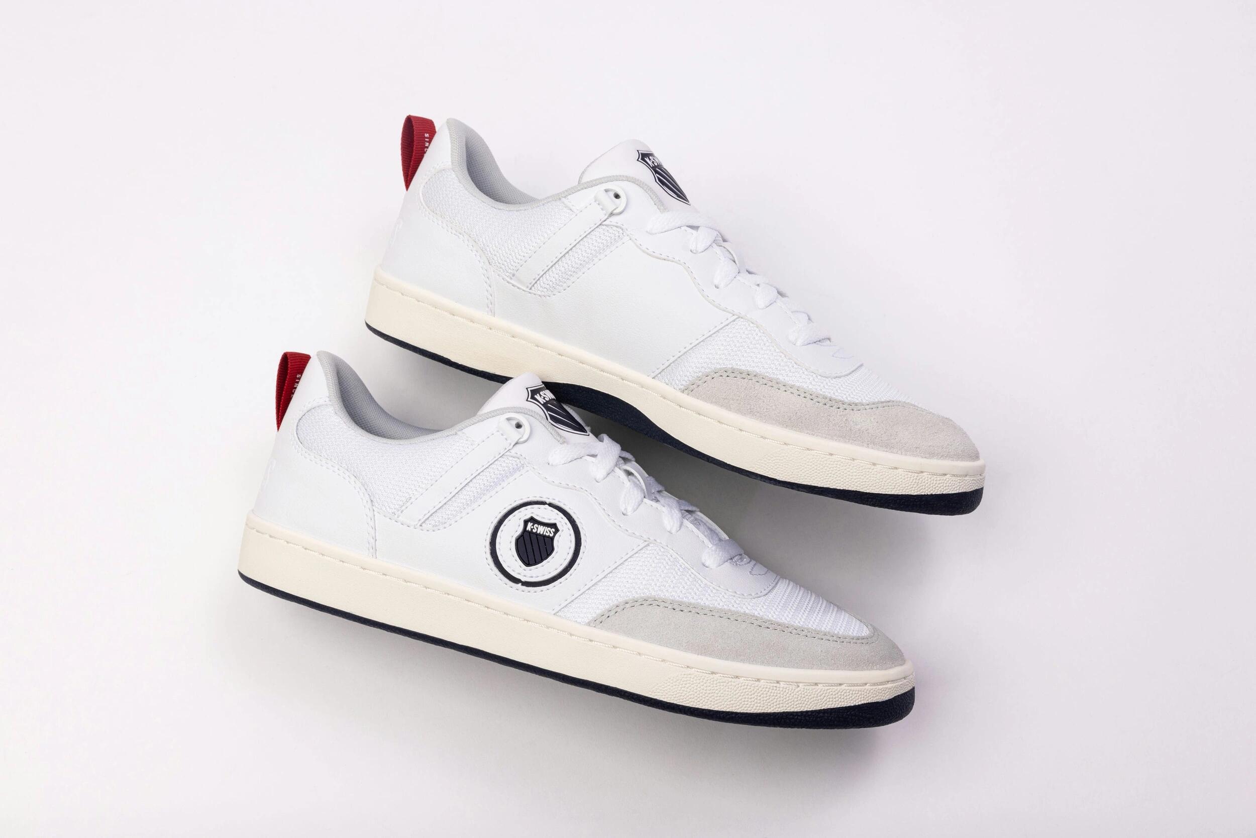 Zapatillas bajas K-SWISS K-Varsity blancas con cordones, punta redonda 2/4