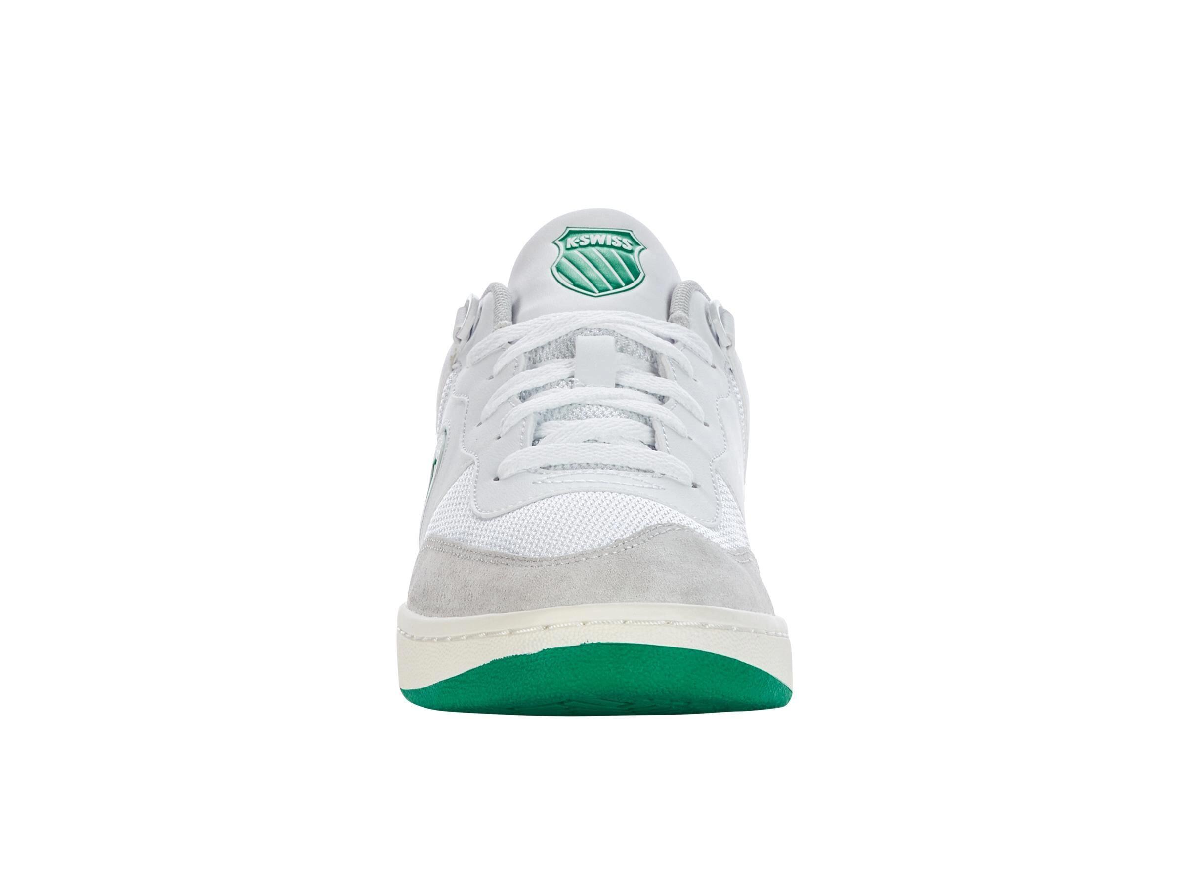Zapatillas K‑Swiss K‑Varsity para hombre en blanco, corte bajo y con cordones 3/4