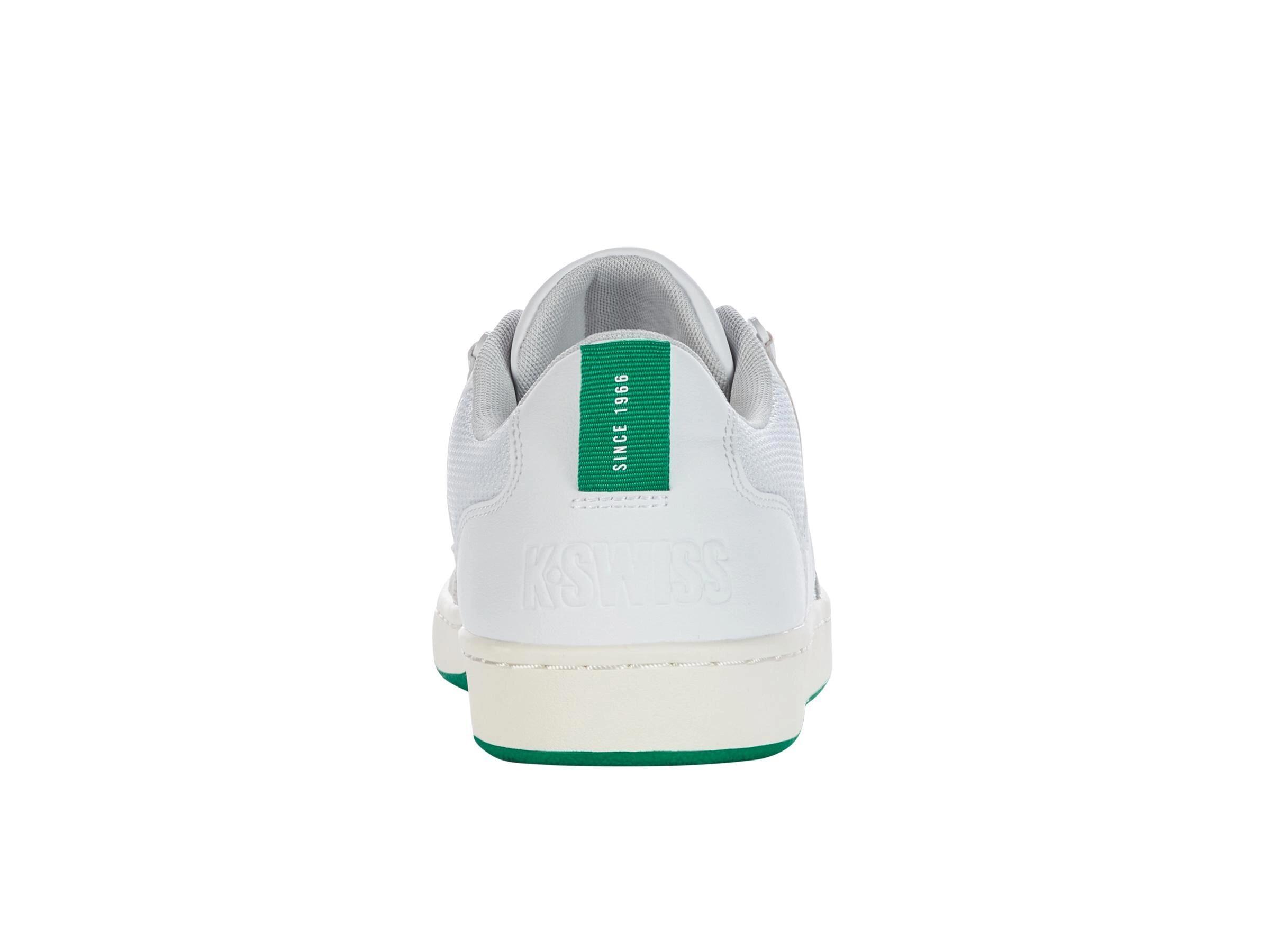 Zapatillas K‑Swiss K‑Varsity para hombre en blanco, corte bajo y con cordones 4/4