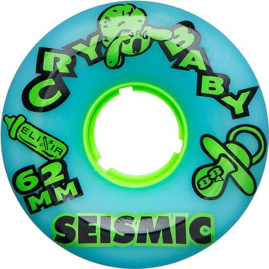 Roues Skate Seismic Wheels Crybaby 62X40Mm 88A Opaque Blue Elixir Whcry 62 88A E